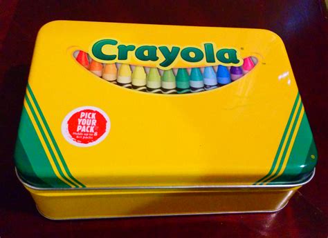 The Tin Box Crayola Tin Crayon Storage with Hinge 